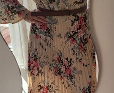 SHEIN floral pleated midi Sz L ( Fit 14-16UK)