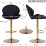 Set of 2 Luxury Bar Stools swivel with a stunning gold chrome base Image 5