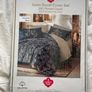 Cotton Box Satin Duvet Set - Single 155x220cm - Noctelle Beige / Navy - 100% Cotton - New and Sealed Image 3