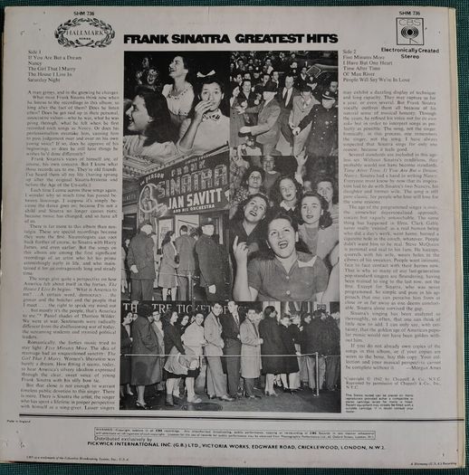 Frank Sinatra - Greatest Hits - The Early Years Vinyl LP (1971) UK Pressing 70's Reissue EX+