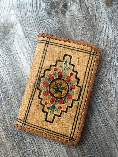 Vintage leather cards wallet