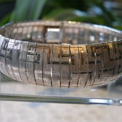 Vintage Unisex Sterling Silver 925 Articulated Bracelet - 28g, 19cm