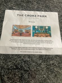 Croke Park Hotel Voucher B&B + One Evening Meal