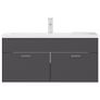 Sink Cabinet with Built-in Basin Grey Chipboard Image 5