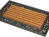 Heavy Duty Rubber Coir Door Mat, Fabric, Brown, 45 x 75 cm