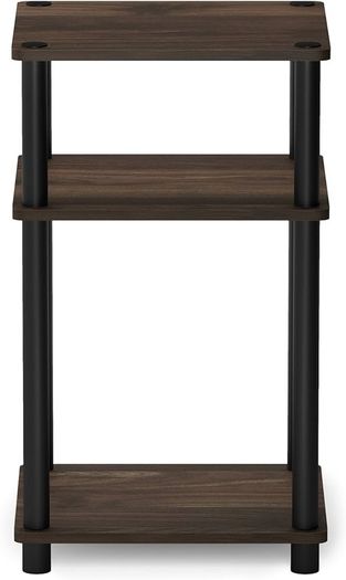 FREE EXPRESS SHIPPING Just 3-Tier Turn-N-Tube End Table, Side Table, Nightstand, Columbia Walnut/Black