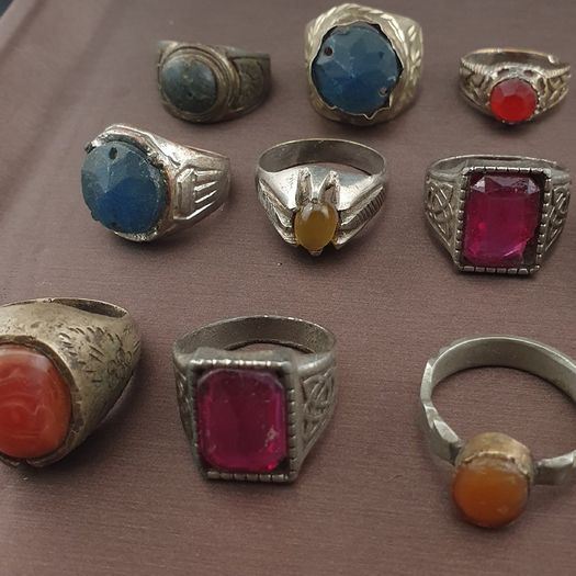 Collectible Antique Brass Rings 15 Mixed Vintage Handmade Designs