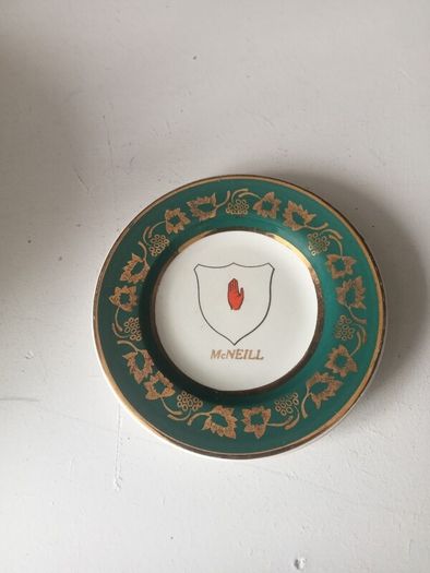 Vintage Arklow Pottery McNeill Family Crest Mini Plate