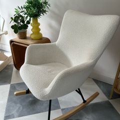 White borg soft rocking chair armchair nursery EZ Living