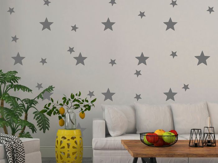 Star Wall Sticker, Star Wall Decal, 2 Size Star Wall Sticker, 100 stars sticker, Kids wall decoration, Nursery Decor, Baby room decal,
