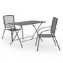 3 Piece Garden Dining Set Steel Anthracite Image 2
