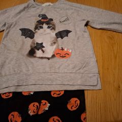 Girls halloween top and leggings set 6-8 yrs
