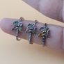 Vintage 925 Sterling Silver Multi-Color Tourmaline Butterfly Shape Rings Lot of 3 Image 8