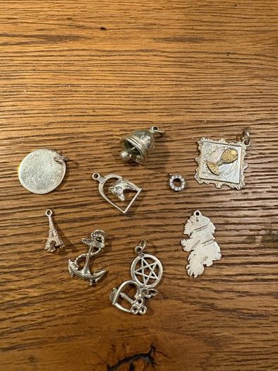 Joblot of vintage sterling silver charms