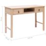Writing Desk Natural 110x45x76 cm Wood Image 9