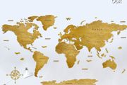 Wooden World Map Decoration Classic 2D