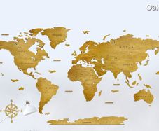Wooden World Map Decoration Classic 2D