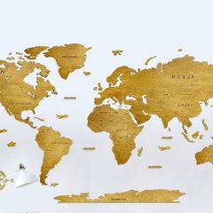 Wooden World Map Decoration Classic 2D