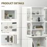 Modern Bookcase with Doors, Display Storage Cabinet with Adjustable Shelves for Living Room, Study, Office, White (FREE POSTAGE) Image 3
