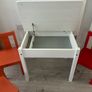 White IKEA Sundvik Children's Desk and 3 Kritter Chairs Image 3