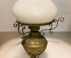 Antique Art Nouveau Brass Table Lamp Vintage Electric Conversion