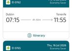 July 10th 2026 Dublin to Tenerife return flights x2