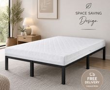 Small Double Metal Bed Frame with Mattress