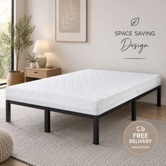 Small Double Metal Bed Frame with Mattress