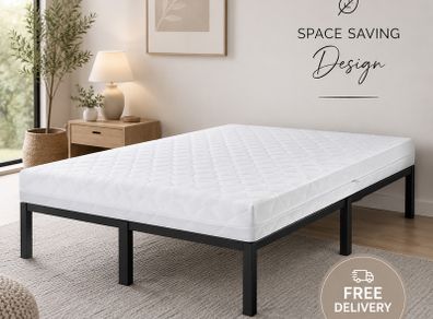 Small Double Metal Bed Frame with Mattress