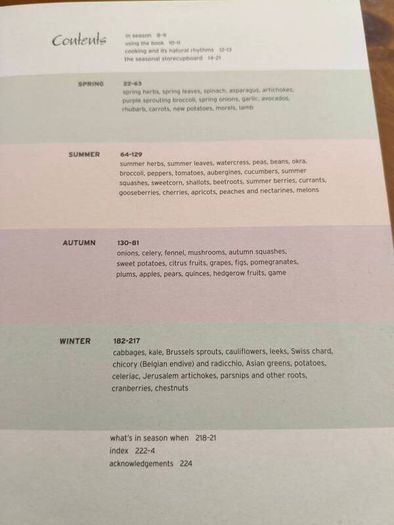 Seasonal food cookbook