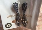 Brand new in pack black drop earrings x 3