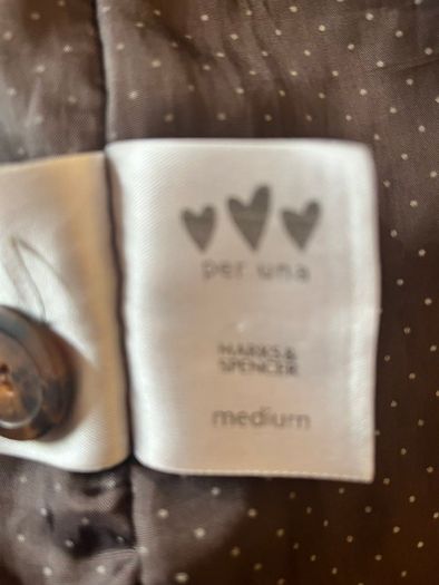Per Una Marks & Spencer Long Velvety Sherpa Style Long Ladies Coat. In Very Good Condition. Made In Italy. Dark brown. Size Medium