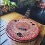 THE ROUGHNECK Fretless hand carved African neck with a vintage Hunters biscuit tin Image 4