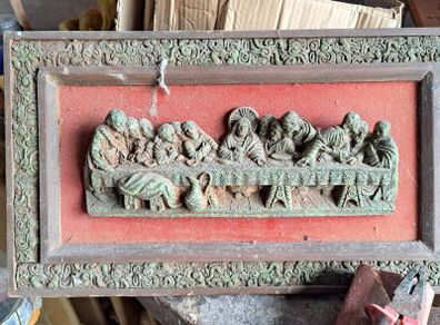 antique plaque of last supper