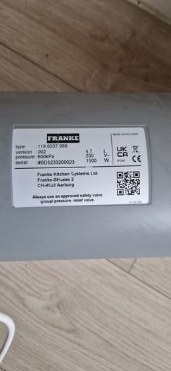 Franke hot water tank