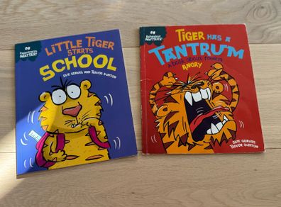 Little Tiger Starts School and Tiger has a tantrum by Sue Graves