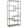 Bookcase Solid Firwood and Steel 90.5x35x180 cm Image 2