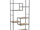 Bookcase Solid Firwood and Steel 90.5x35x180 cm