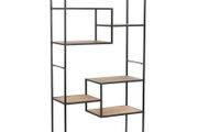 Bookcase Solid Firwood and Steel 90.5x35x180 cm