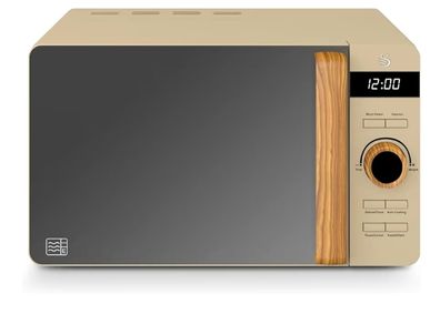 Nordic Digital Microwave with 6 Power Settings, 60 Minute Timer, LED Display and Defrost Mode, 20L, 800W, Oatmeal