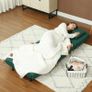 Folding armchair with bed function, foldable velvet-look recliner, adjustable backrest, up to 120 kg capacity, Dark green Image 4