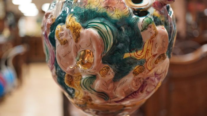 Pair of Mid-Century Italian Capodimonte Angel Table Lamps