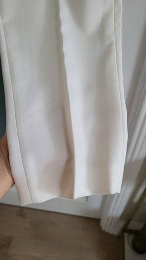 AMEN Italy beige crepe trousers Sz 44 (Fit 10-12 UK) Rrp 395 (New)