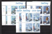 2001 Ireland Sailing Commemorative Stamps Plate 1A1A1A1A &amp; 1B1B1B1B (6 blocks)Mint Never Hinged (MNH).