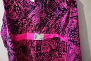Vintage Neo Pink &amp; Black City Print Shell Suit Jacket