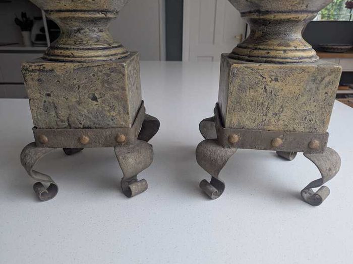 Pair of Vintage Terracotta Urns Converted to Table Lamps / Decorative Urns
