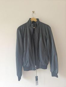 Black Genuine Leather Jacket M&S Autograph