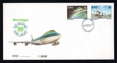 1986 Ireland Golden Jubilee of the National Airline Aer Lingus Commemorative Stamps First Day Cover (FDC)