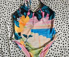 H&M Italian beach scene swimsuit Size M