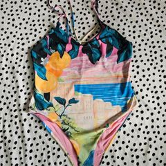 H&M Italian beach scene swimsuit Size M